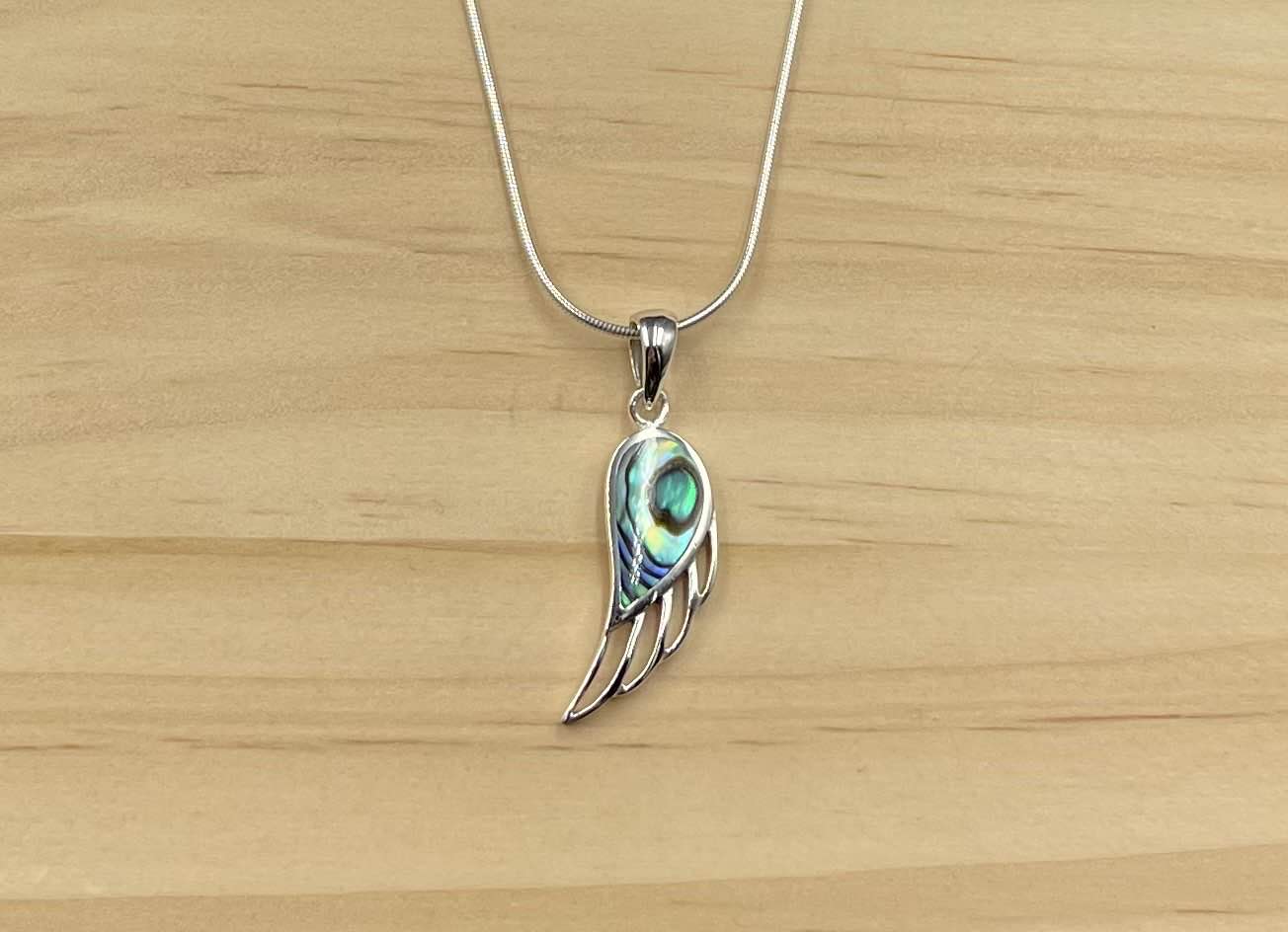 Pendentif Aile d'Ange Argent 925 Abalone