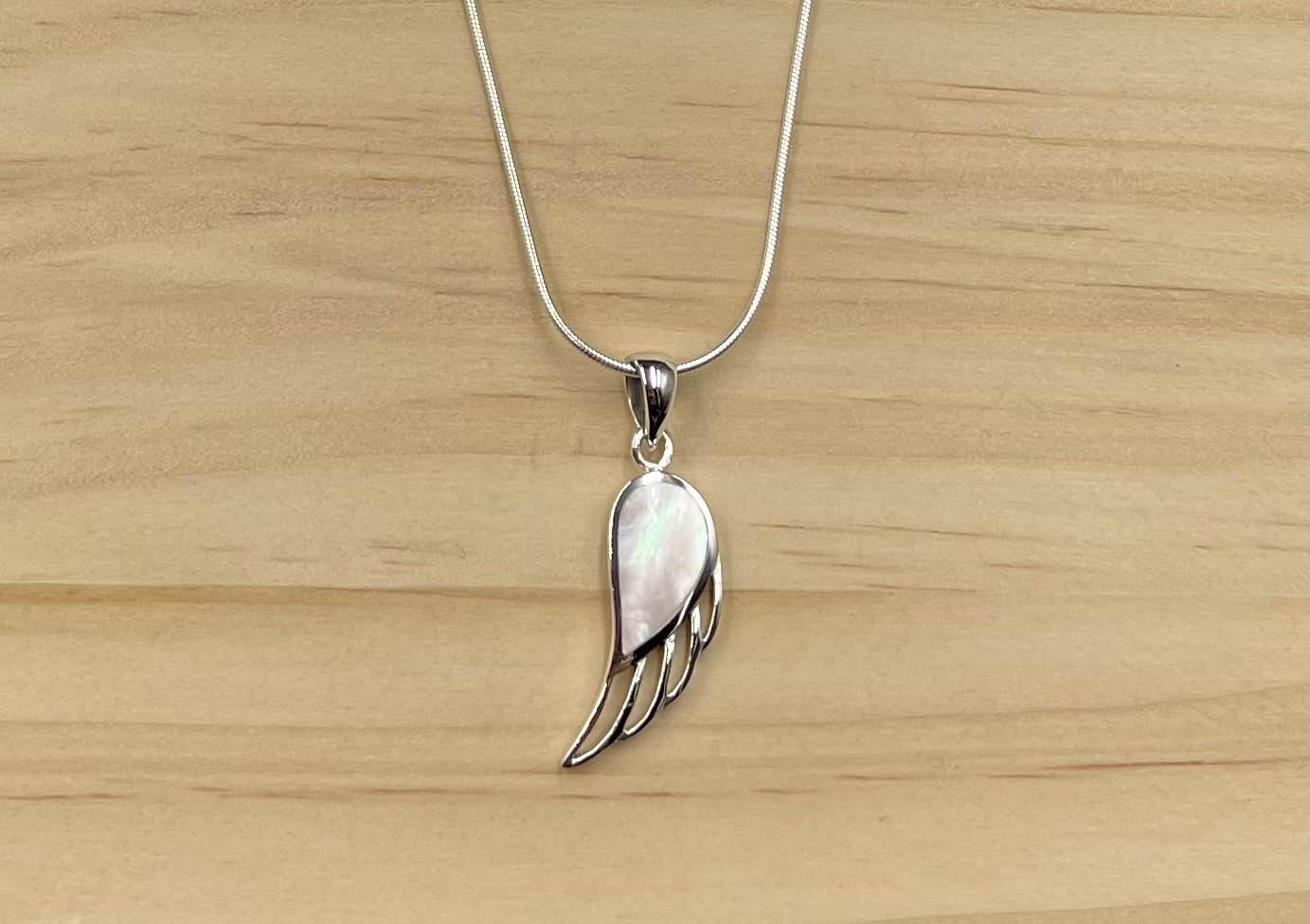 Pendentif Aile d'Ange Argent 925 Nacre