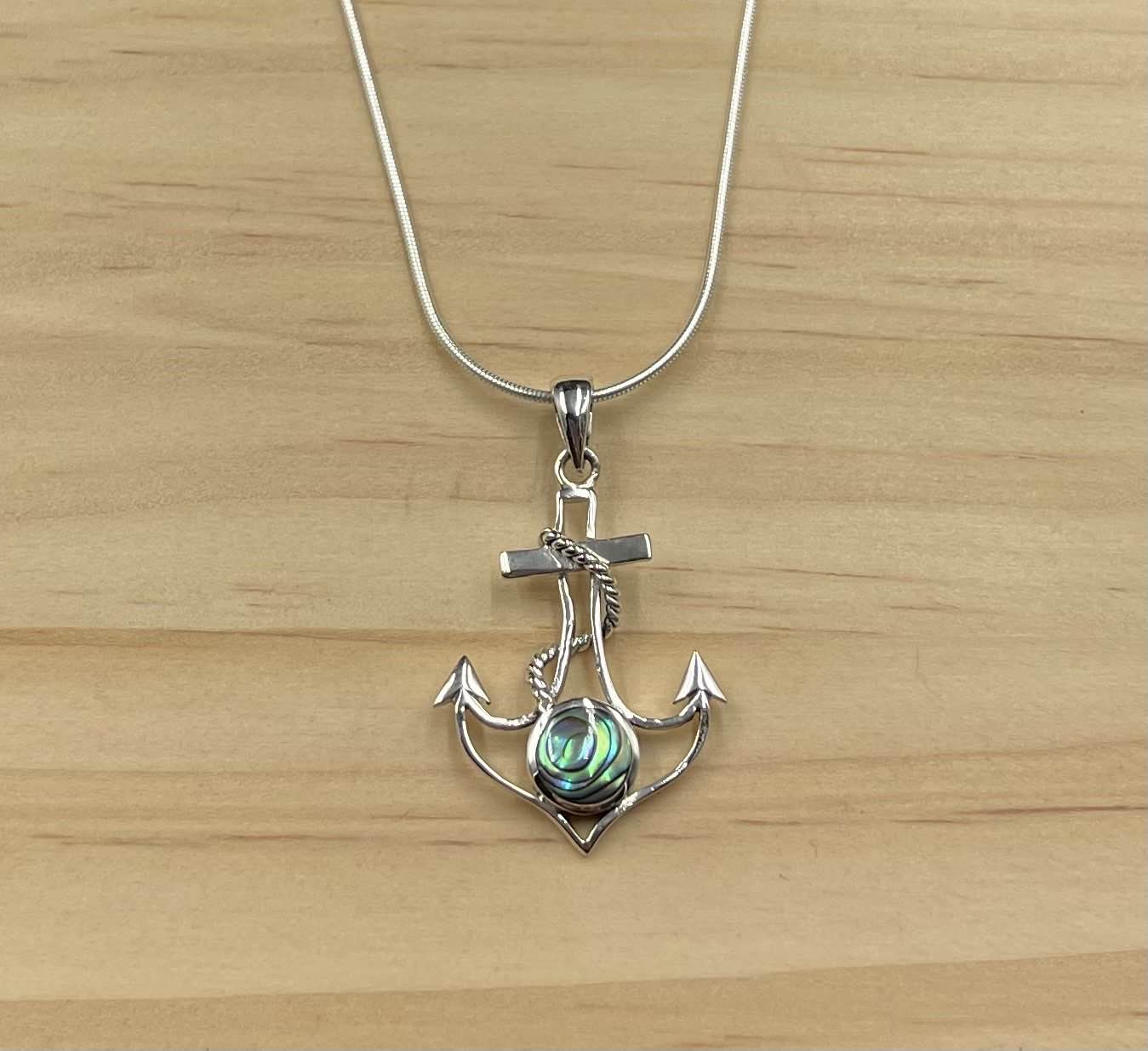 Pendentif Ancre Argent 925 Abalone