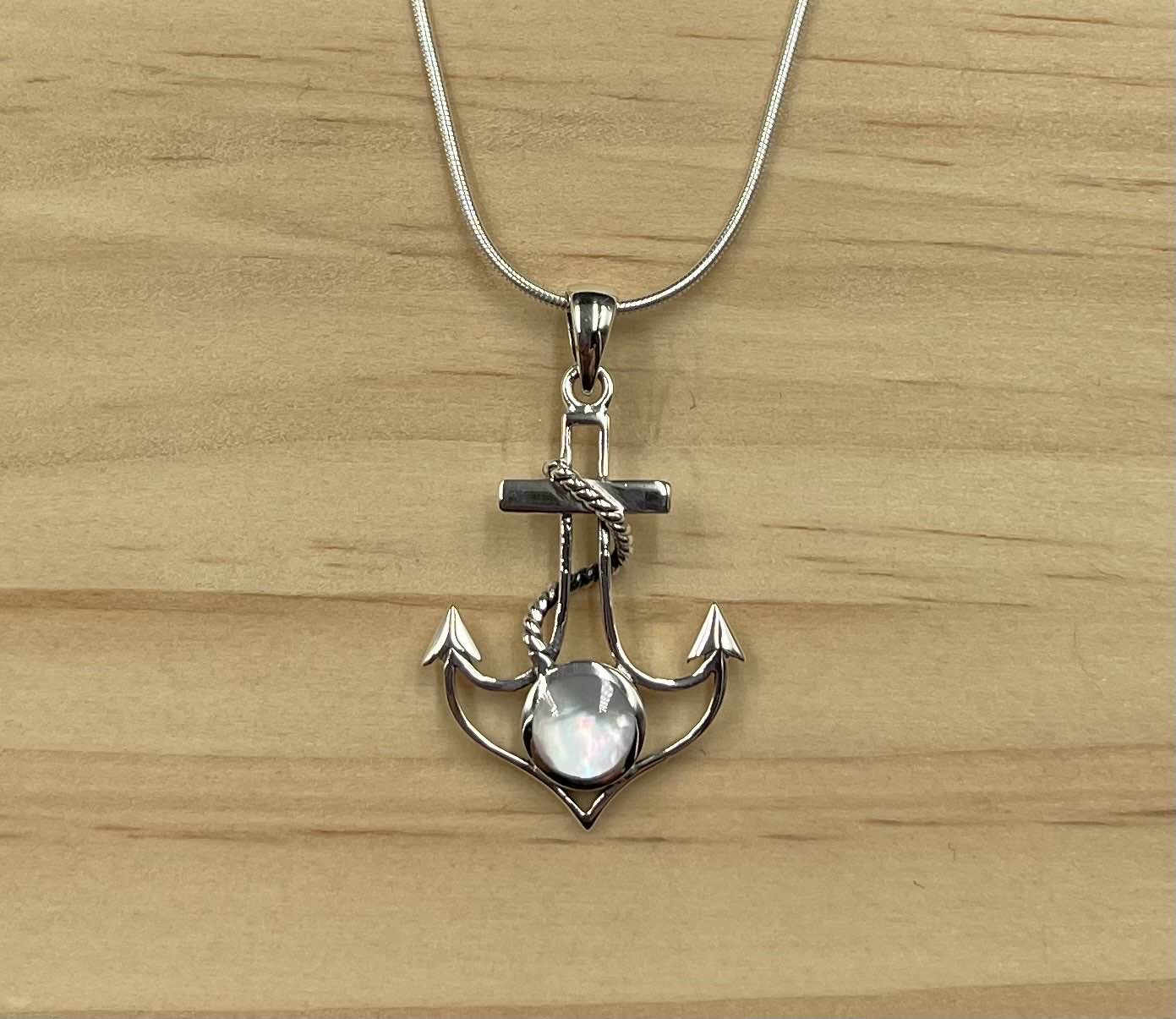 Pendentif Ancre Argent 925 Nacre
