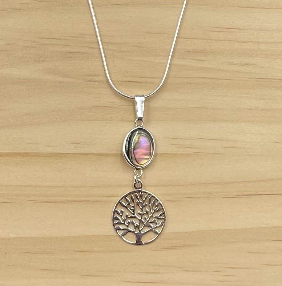 Pendentif Arbre de Vie Argent 925 Abalone