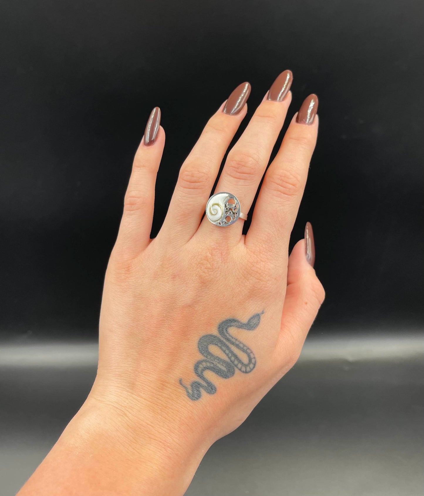 Bague Réglable Yin & Yang Argent 925 Oeil de Ste Lucie