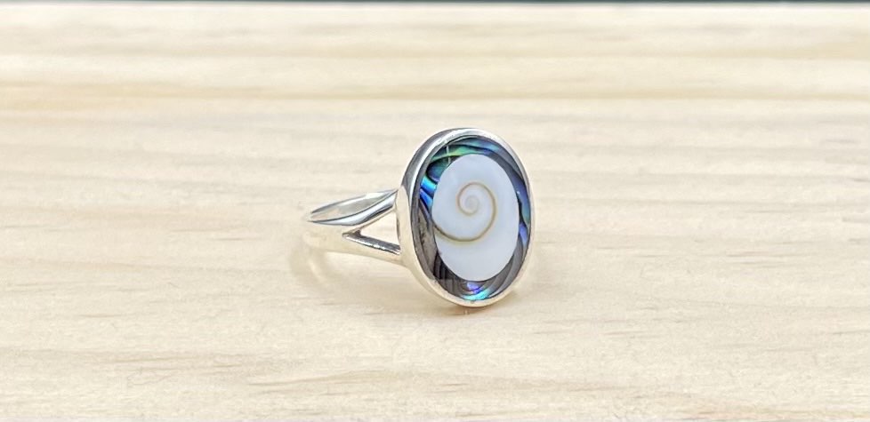Bague Argent 925 Abalone-Oeil de Ste Lucie