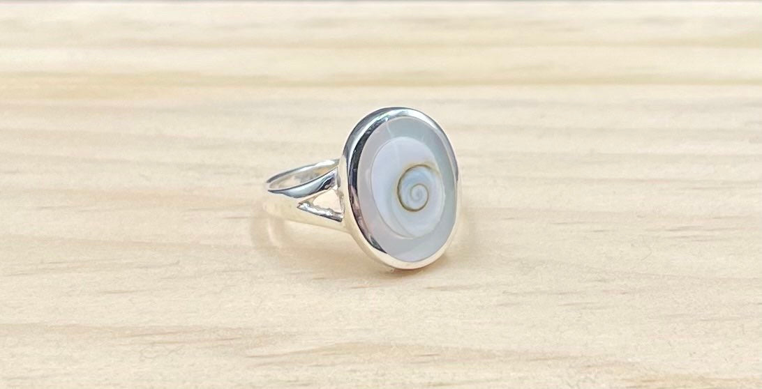 Bague Argent 925 Nacre-Oeil de Ste Lucie
