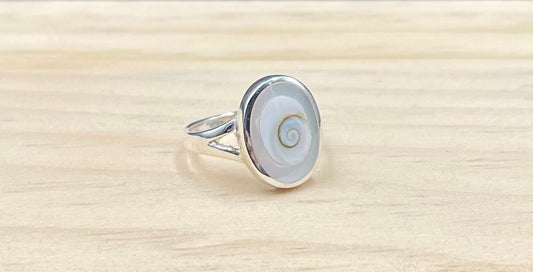 Bague Argent 925 Nacre-Oeil de Ste Lucie
