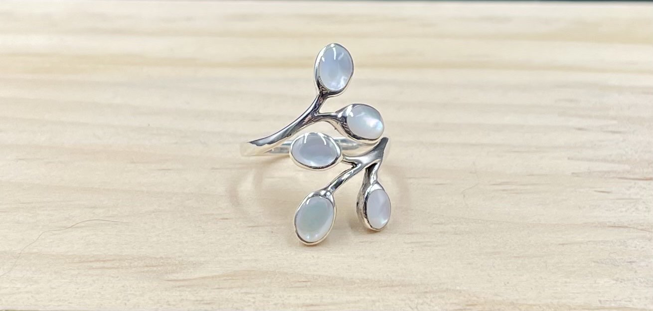 Bague Réglable Argent 925 Nacre