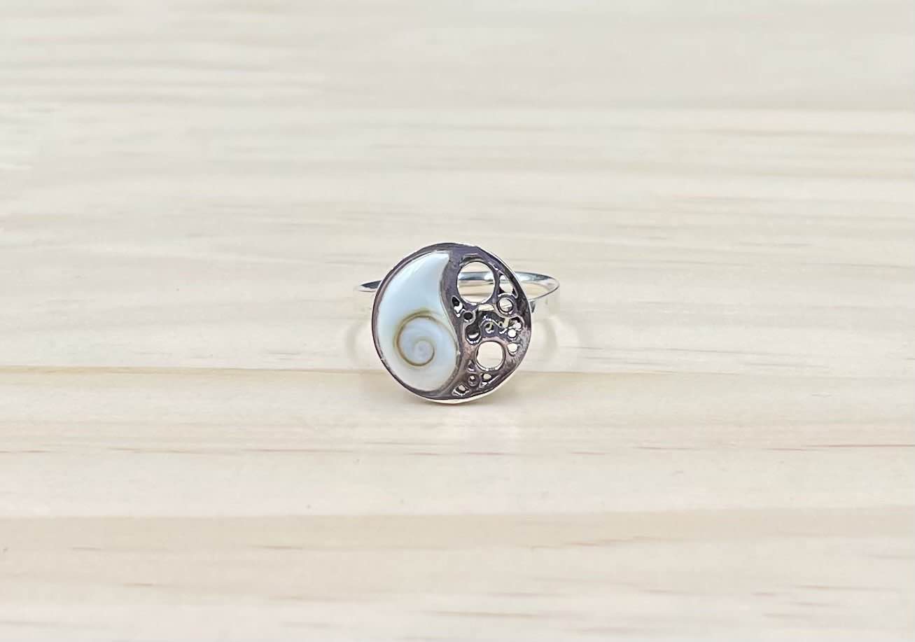 Bague Réglable Yin & Yang Argent 925 Oeil de Ste Lucie
