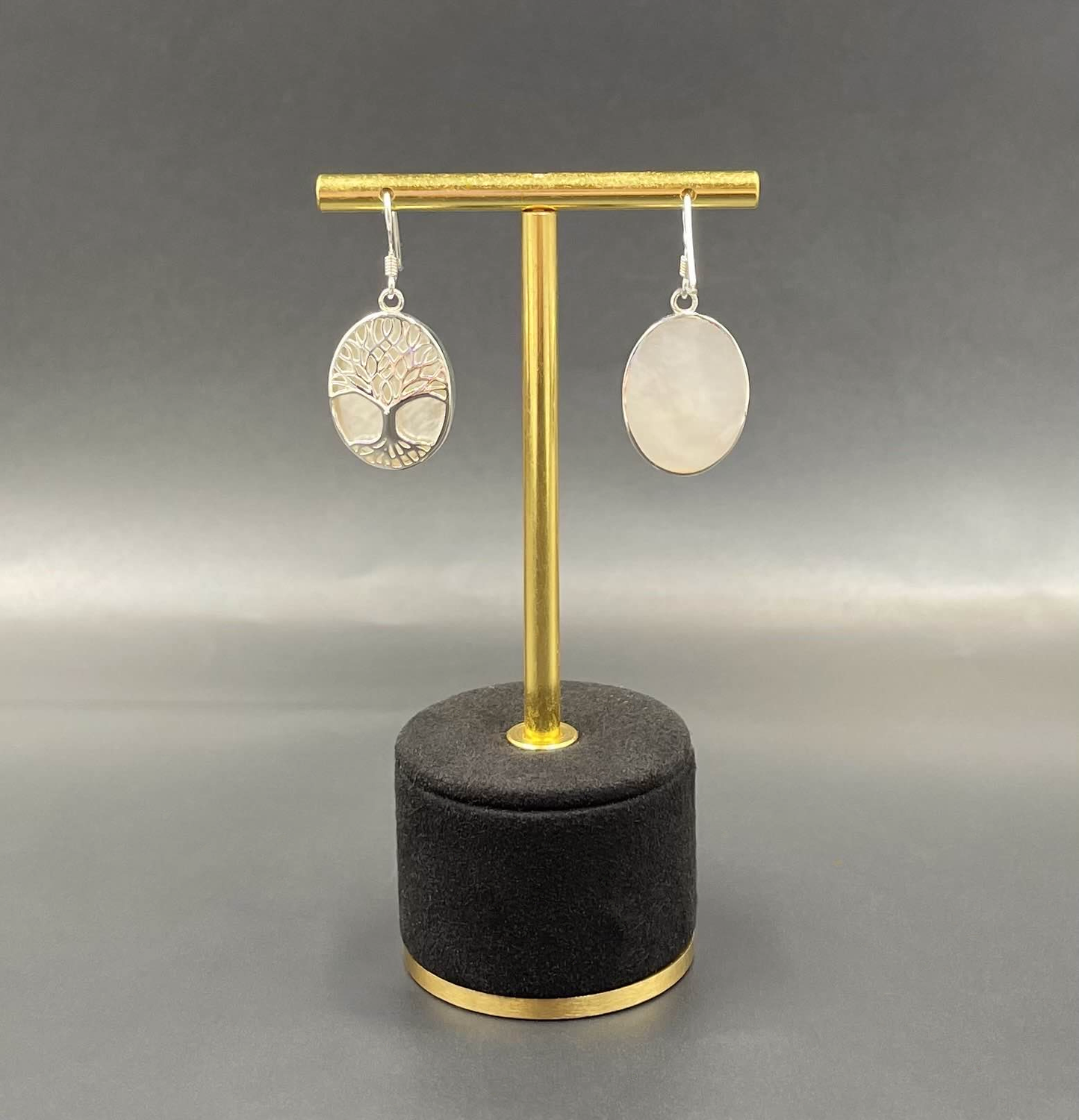Boucles d'Oreilles Arbre de Vie Argent 925 Nacre