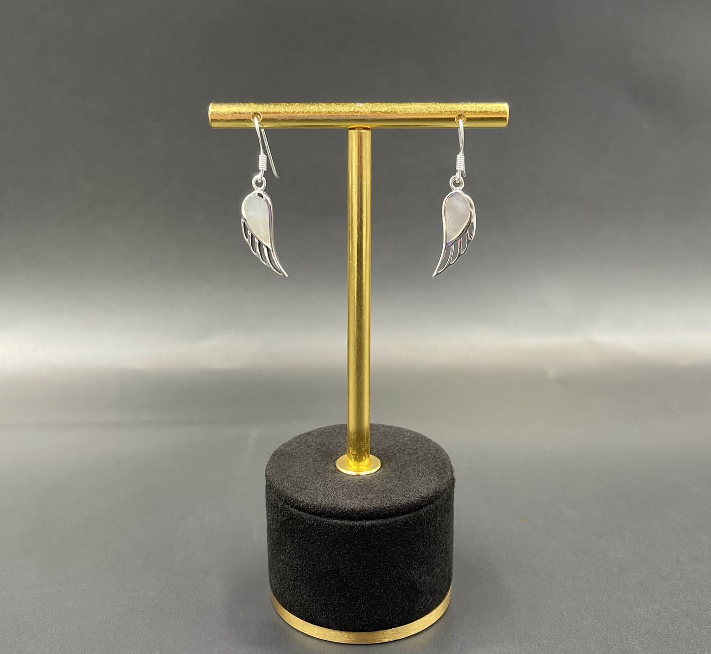 Boucles d'Oreilles Aile d'Ange Argent 925 Nacre