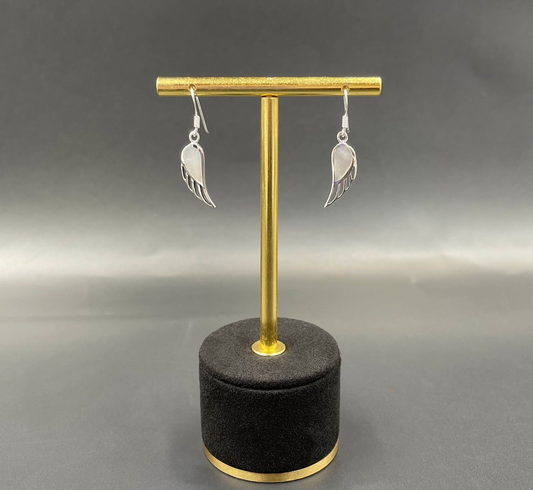Boucles d'Oreilles Aile d'Ange Argent 925 Nacre