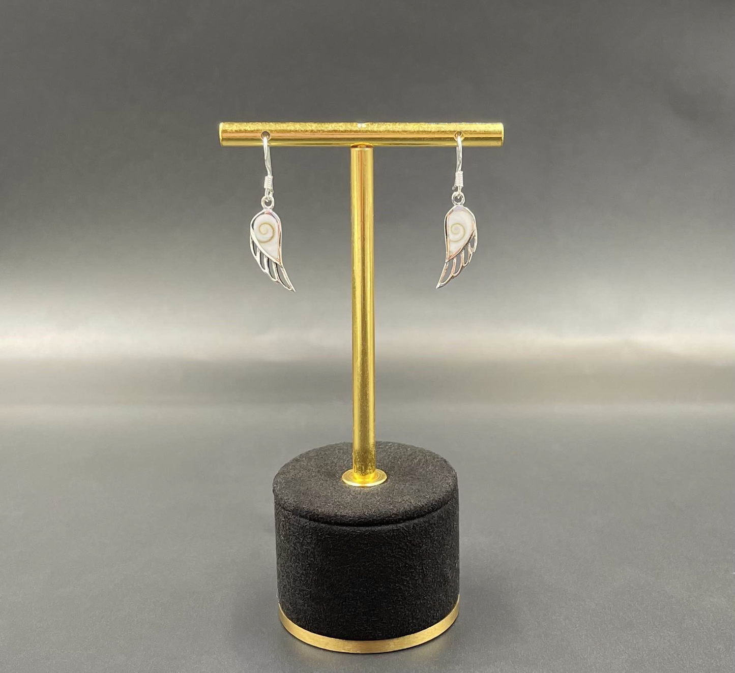 Boucles d'Oreilles Aile d'Ange Argent 925 Oeil de Ste Lucie