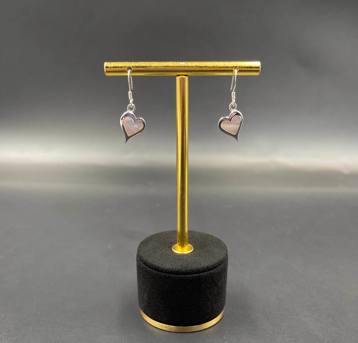 Boucles d'Oreilles Coeur Argent 925 Nacre