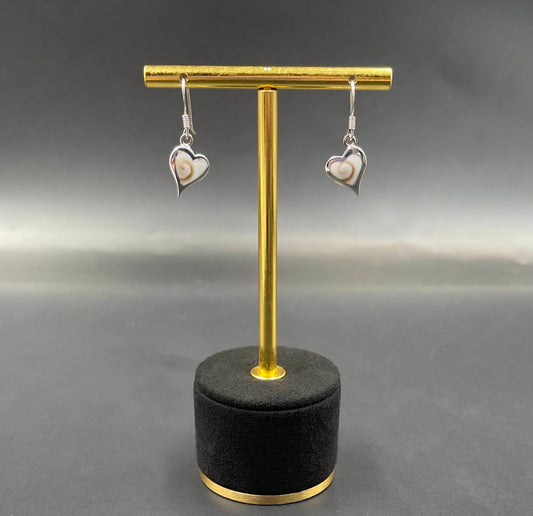 Boucles d'Oreilles Coeur Argent 925 Oeil de Ste Lucie