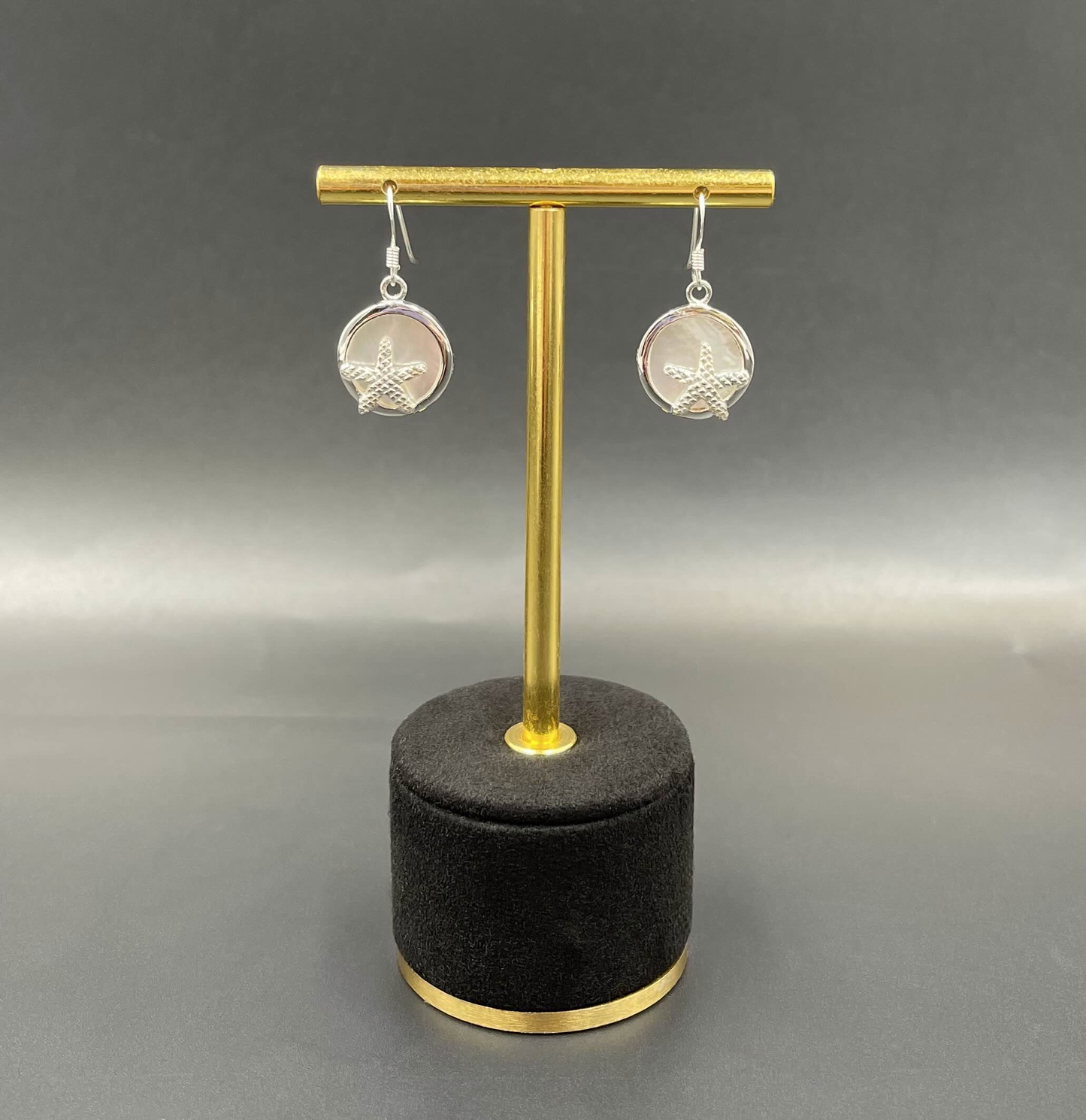 Boucles d'Oreilles Étoile de mer Argent 925 Nacre