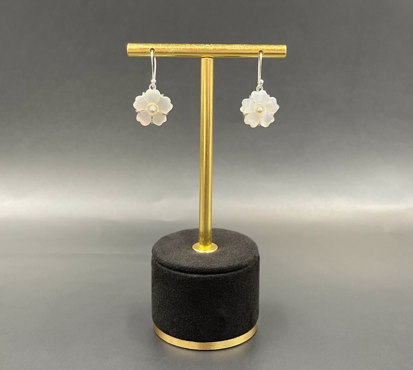 Boucles d'Oreilles Fleur Argent 925 Nacre