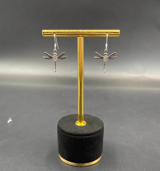 Boucles d'Oreilles Libellule Argent 925 Nacre