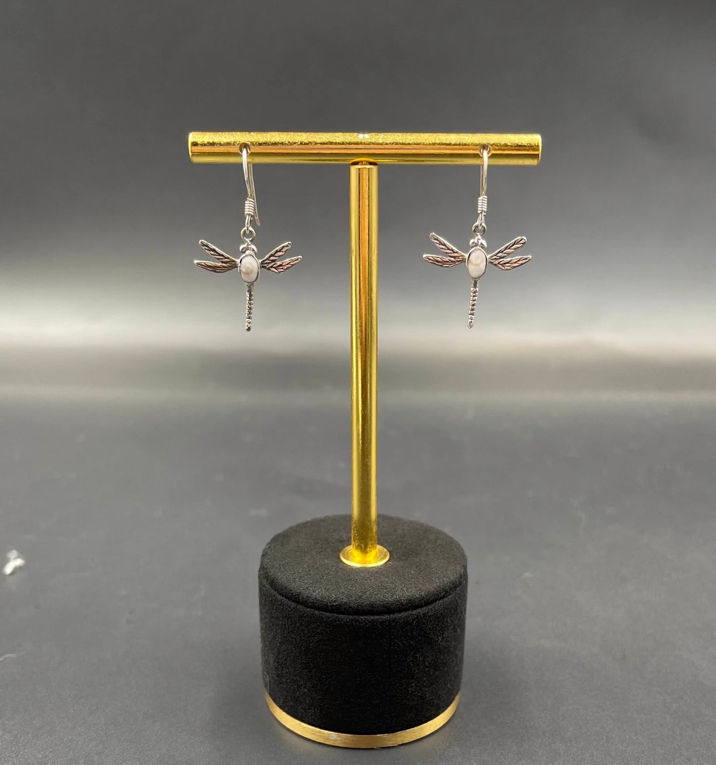 Boucles d'Oreilles Libellule Argent 925 Oeil de Ste Lucie