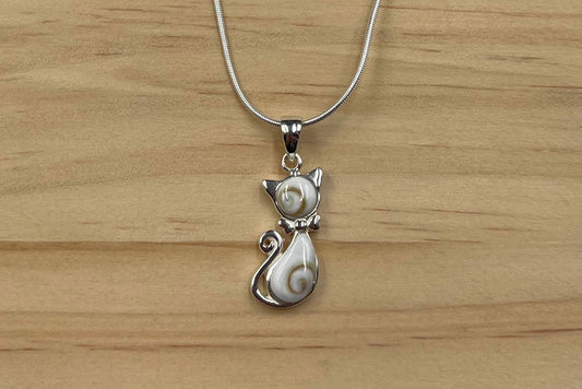 Pendentif Chat Argent 925 Oeil de Ste Lucie