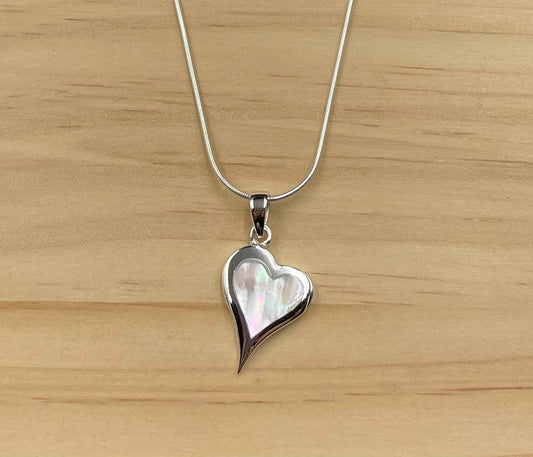 Pendentif Coeur Argent 925 Nacre