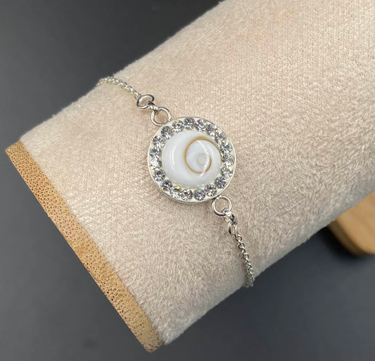 Bracelet Argent 925 Oeil de Ste Lucie Grand - Strass Swarovski
