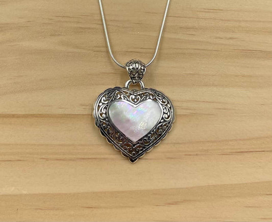 Pendentif Coeur Argent 925 Nacre