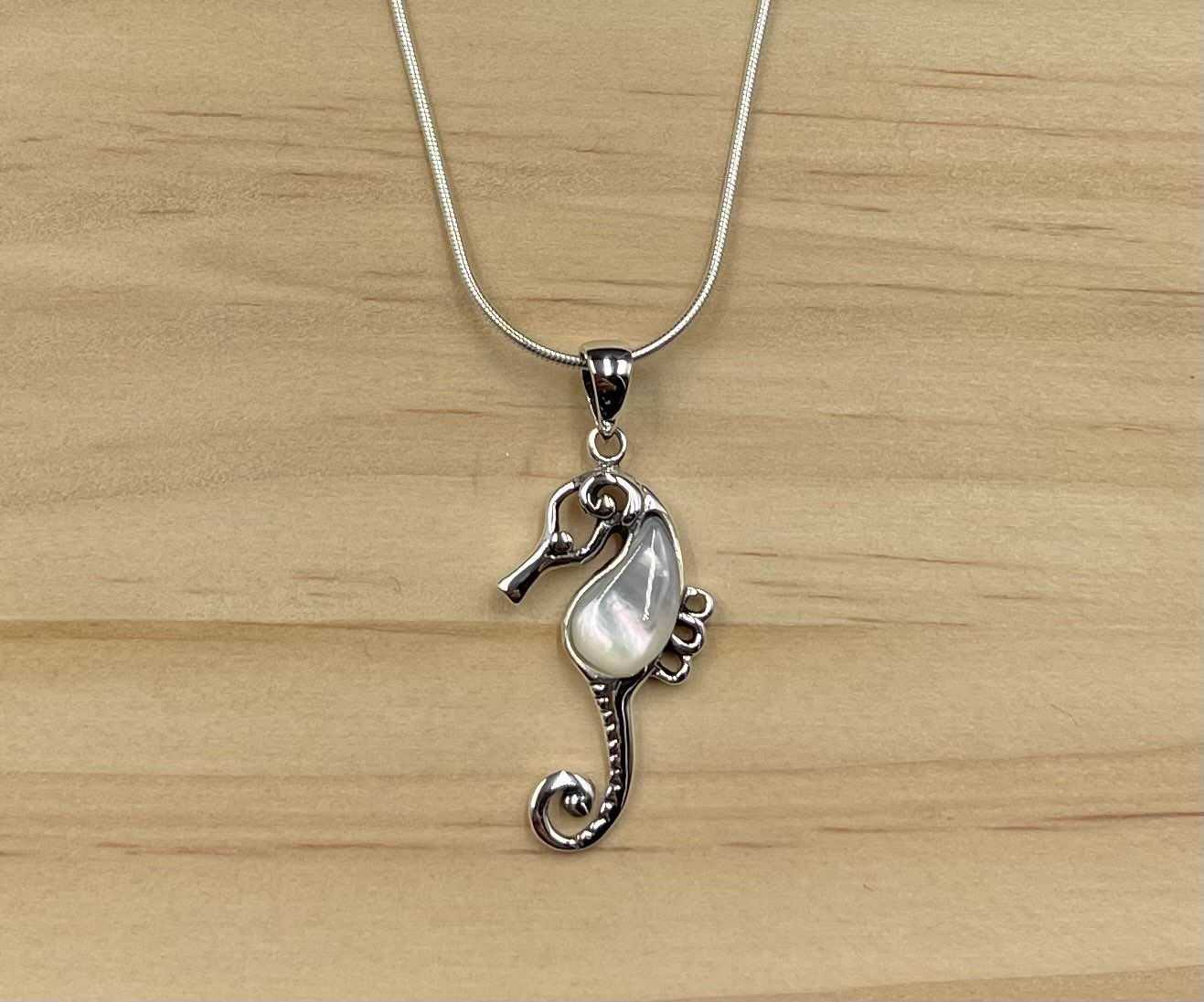 Pendentif Hippocampe Argent 925 Nacre