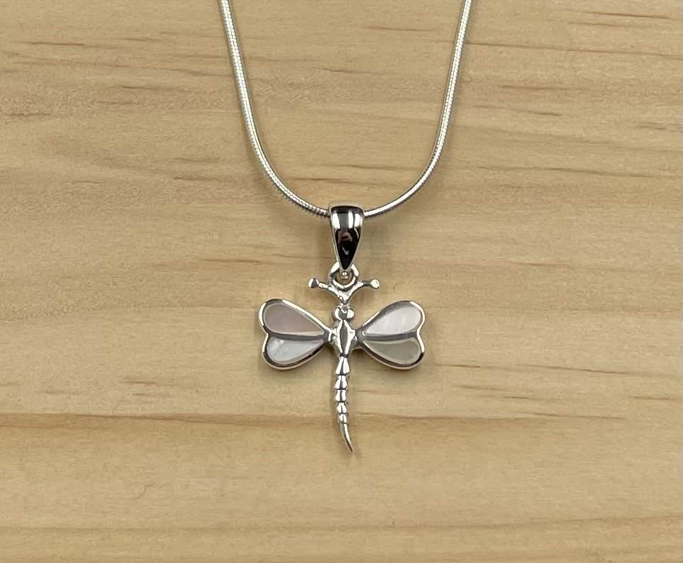 Pendentif Libellule Argent 925 Nacre