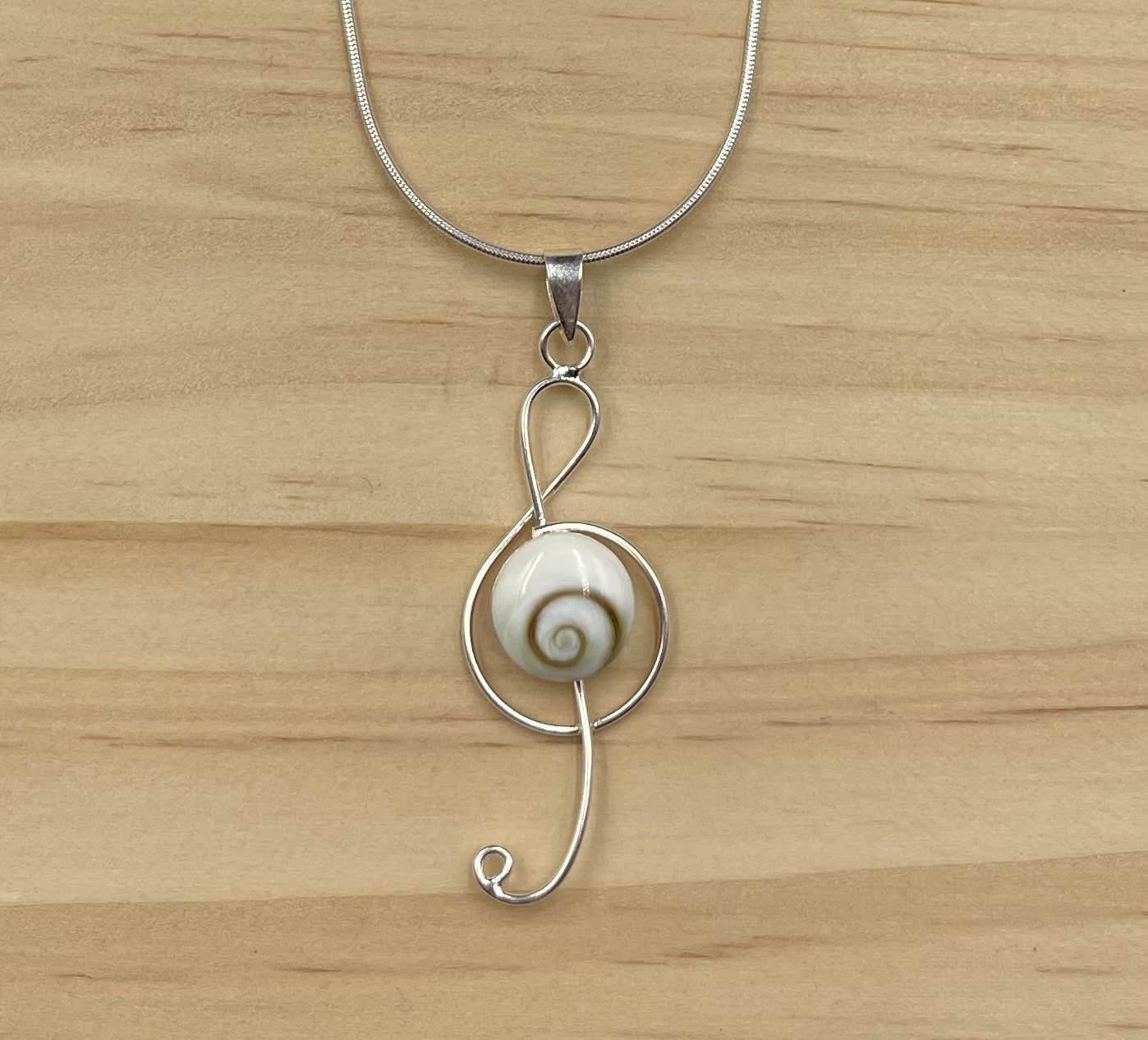 Pendentif Note de Musique Argent 925 Oeil de Ste Lucie