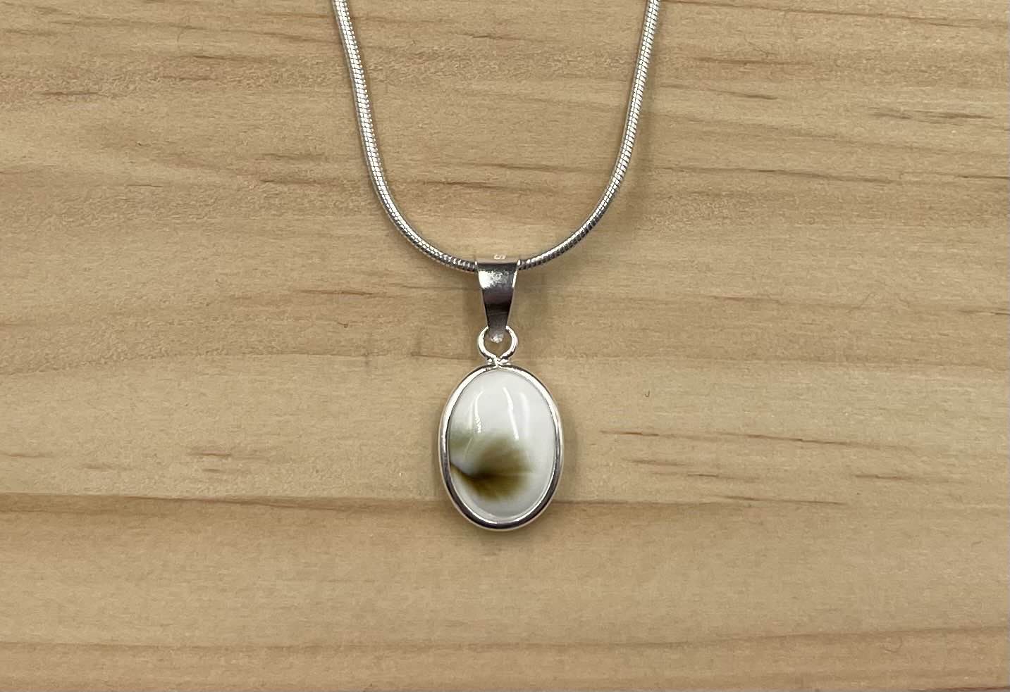 Pendentif Ovale Argent 925 Oeil de Ste Lucie
