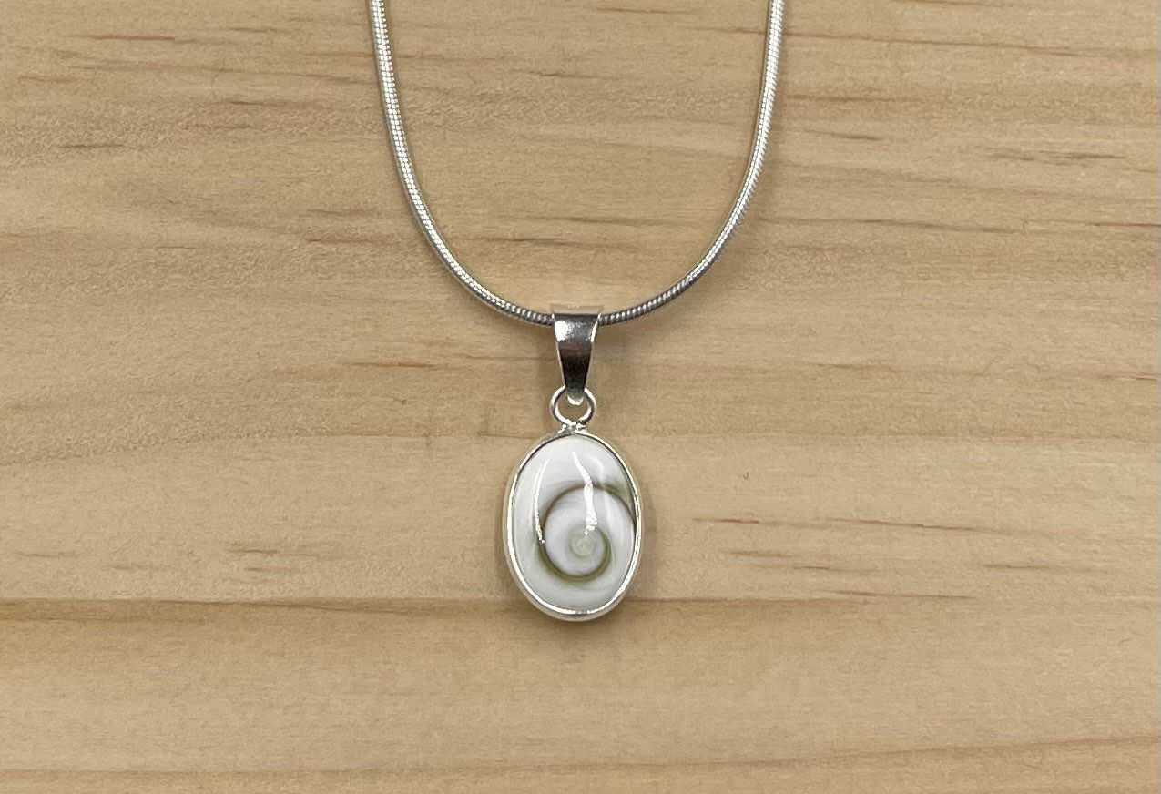Pendentif Ovale Argent 925 Oeil de Ste Lucie