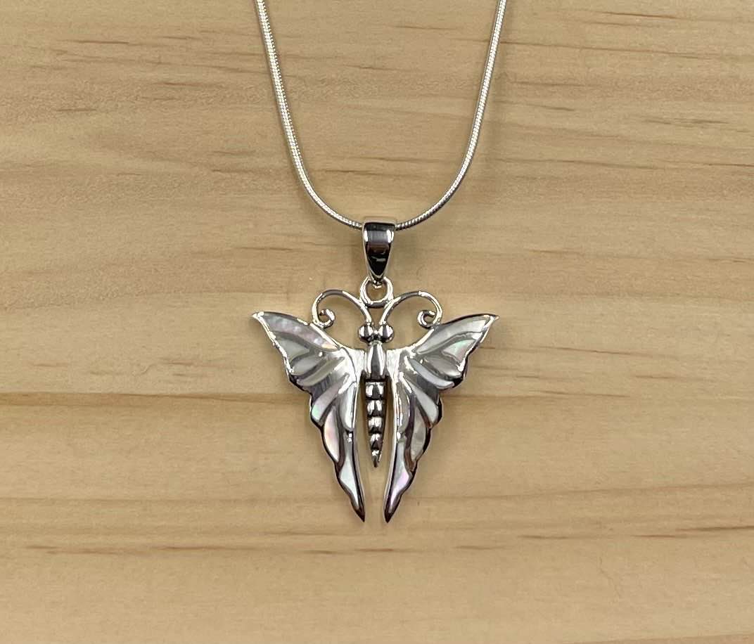 Pendentif Papillon Argent 925 Nacre