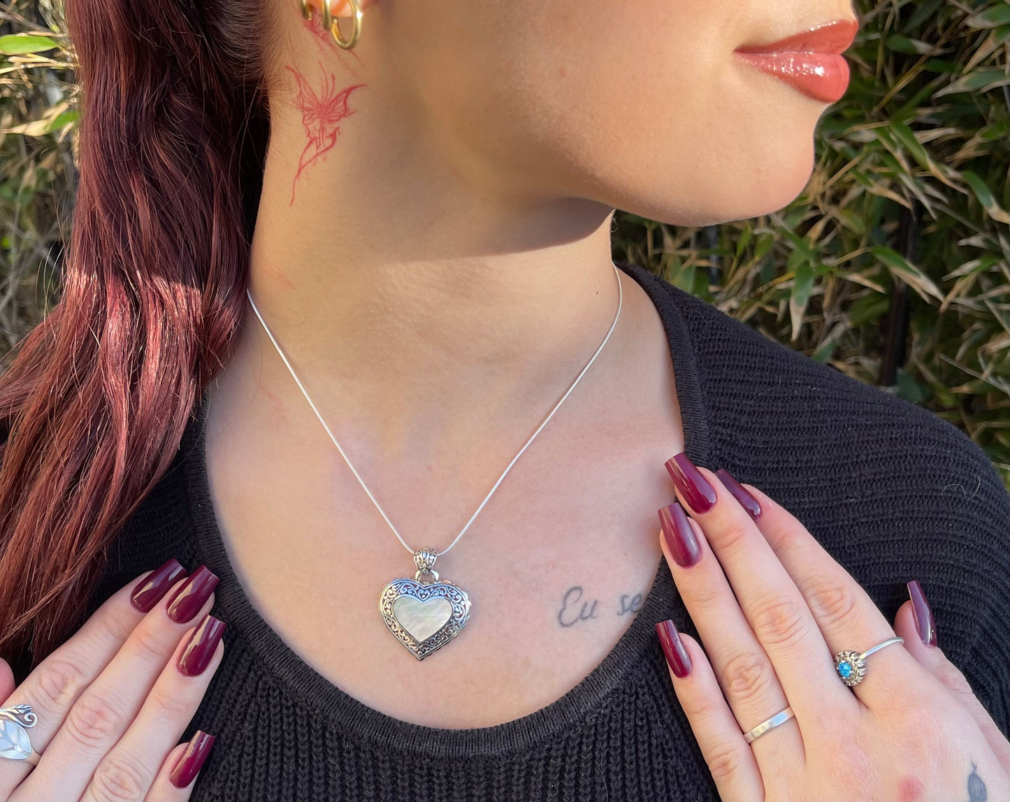Pendentif Coeur Argent 925 Nacre