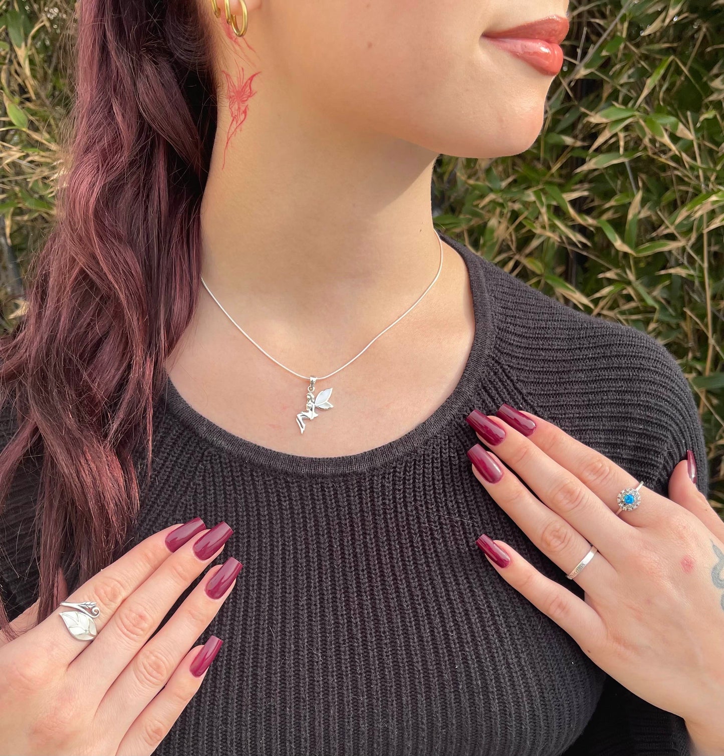 Pendentif Fée Argent 925 Nacre