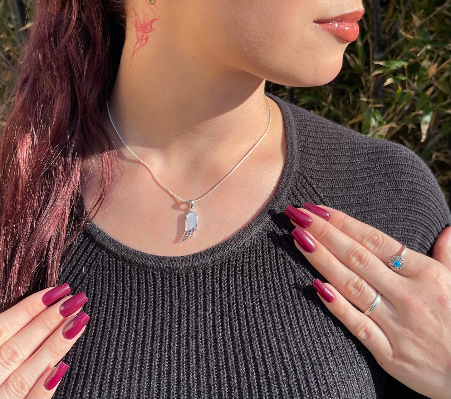 Pendentif Aile d'Ange Argent 925 Nacre