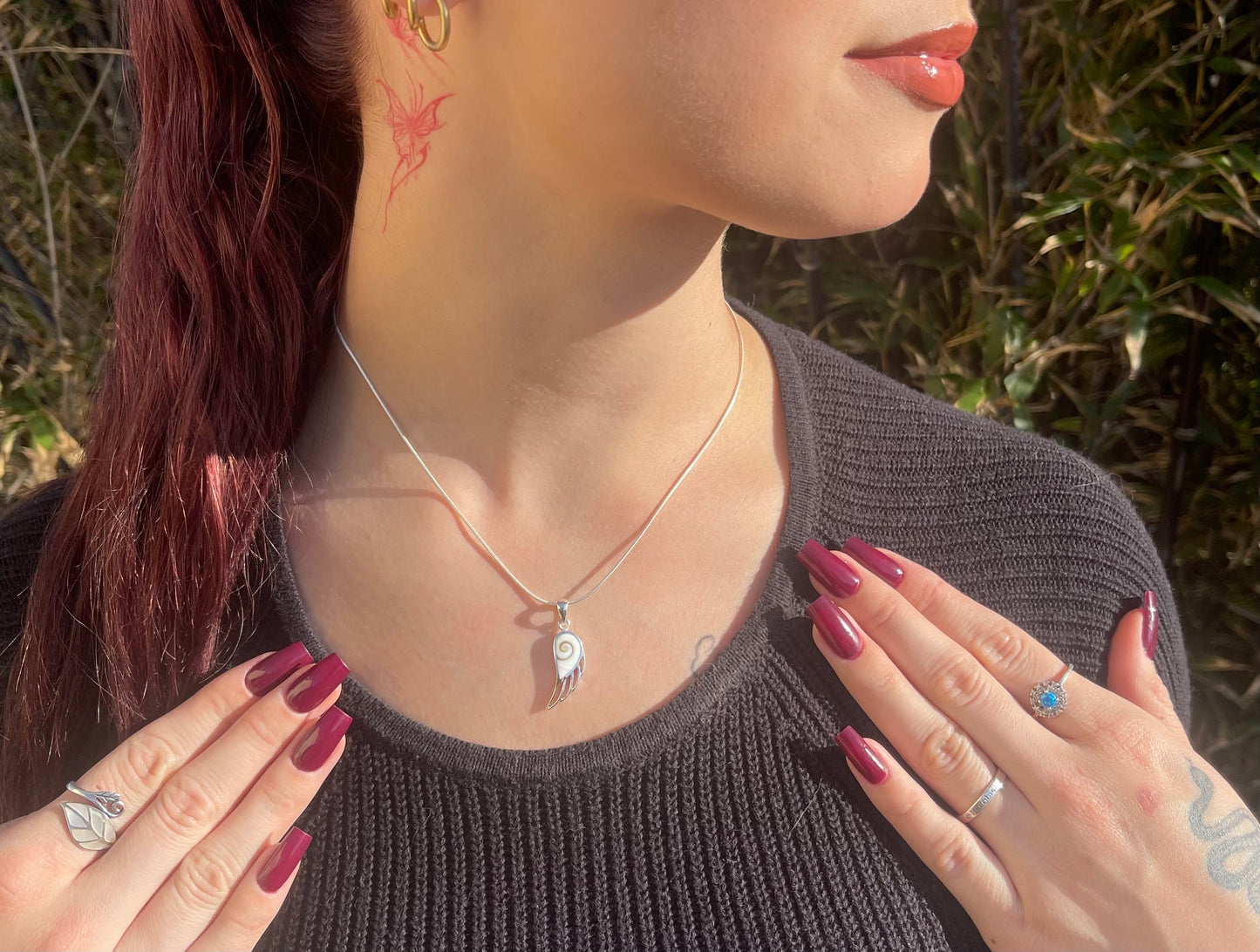 Pendentif Aile d'Ange Argent 925 Oeil de Ste Lucie