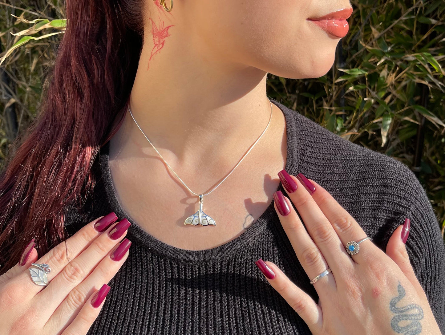 Pendentif Queue de Baleine Argent 925 Oeil de Ste Lucie