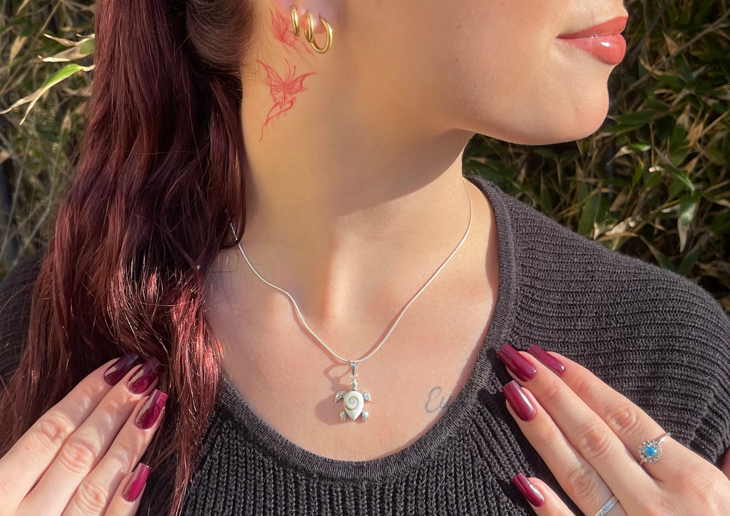 Pendentif Tortue Argent 925 Oeil de Ste Lucie