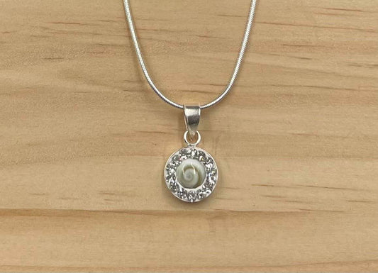 Pendentif Argent 925 Oeil de Ste Lucie - Strass Swarovski