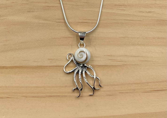 Pendentif Pieuvre Argent 925 Oeil de Ste Lucie