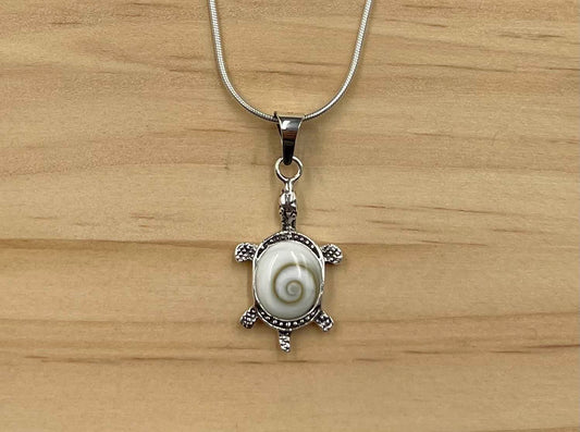 Pendentif Tortue Argent 925 Oeil de Ste Lucie