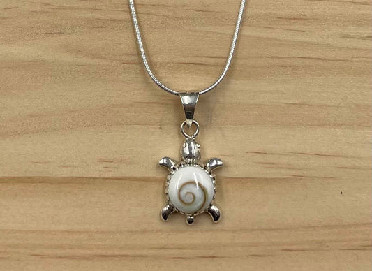 Pendentif Tortue Argent 925 Oeil de Ste Lucie