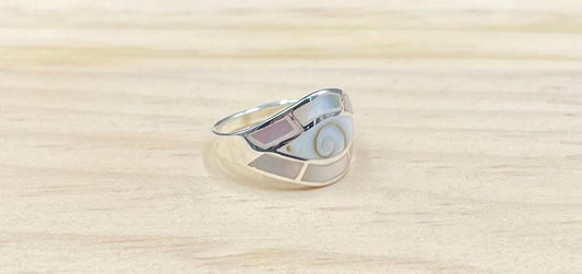 Bague Argent 925 Nacre-Oeil de Ste Lucie