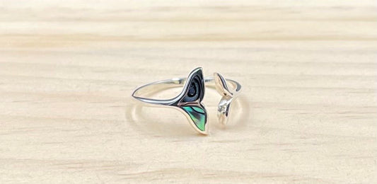 Bague Réglable Queue de Baleine Argent 925 Abalone