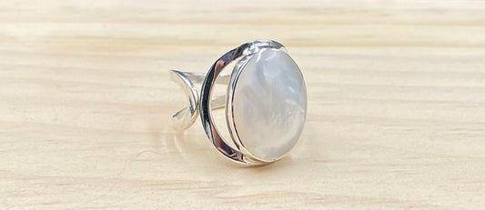 Bague Réglable Argent 925 Nacre