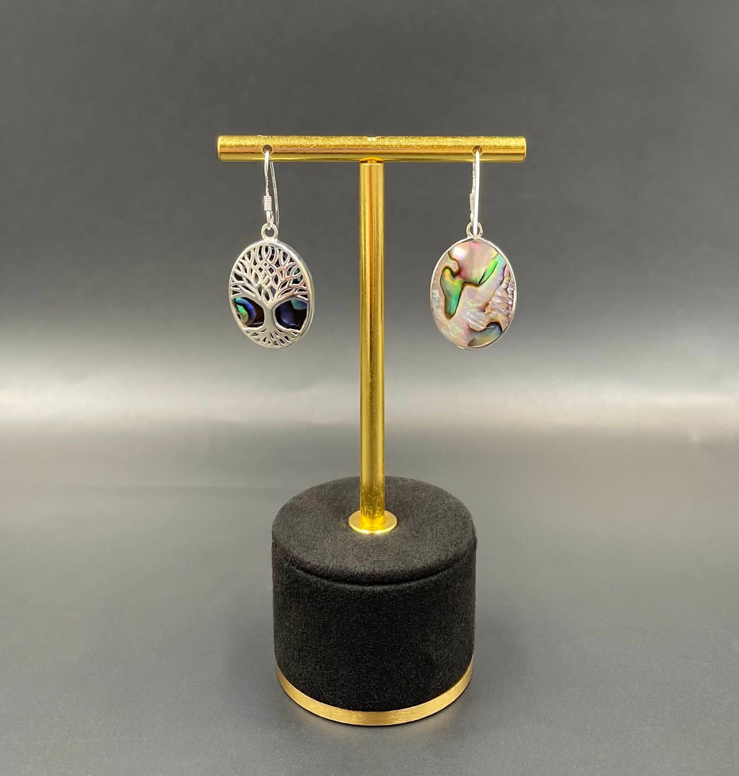 Boucles d'Oreilles Arbre de Vie Argent 925 Abalone