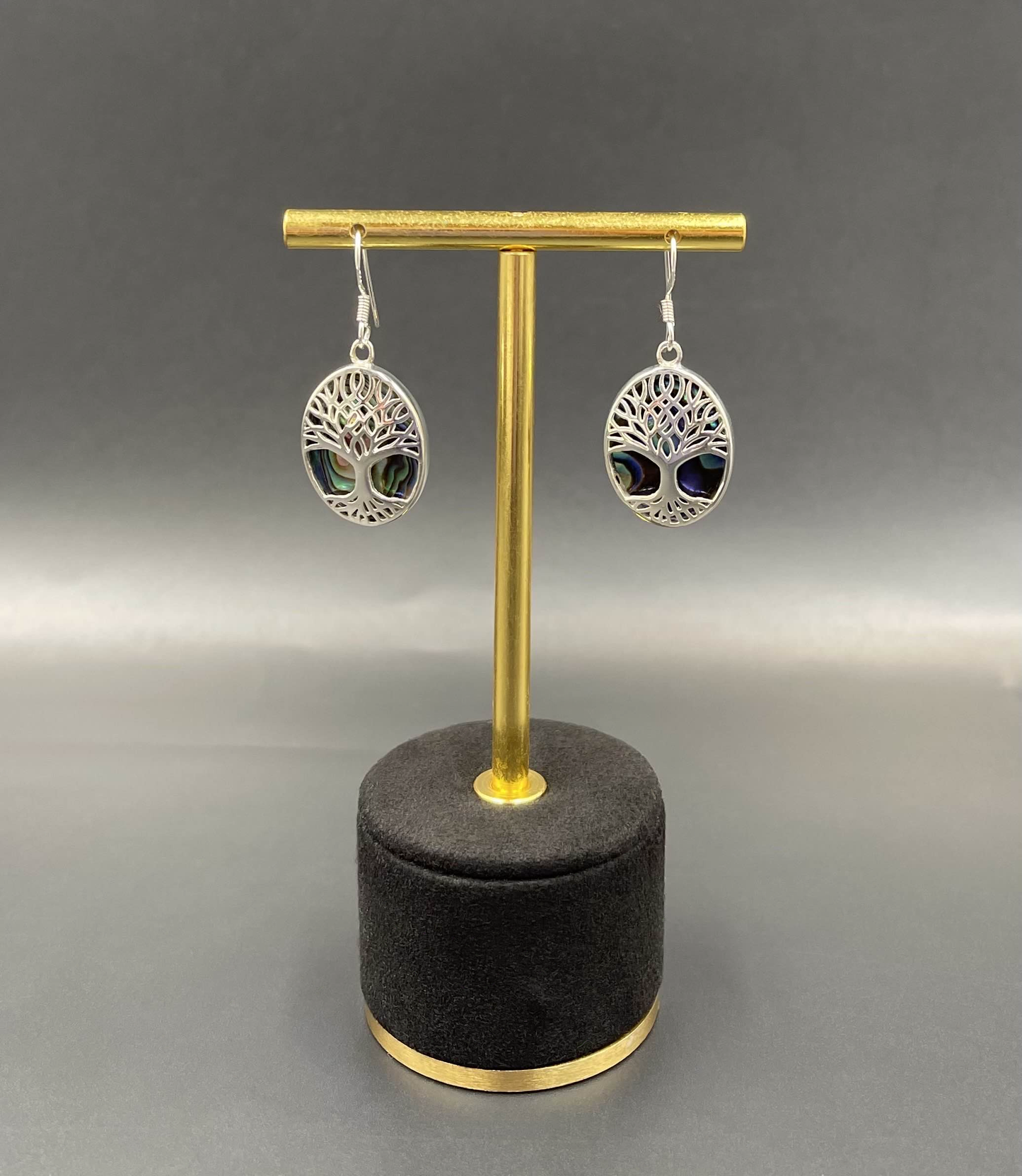 Boucles d'Oreilles Arbre de Vie Argent 925 Abalone