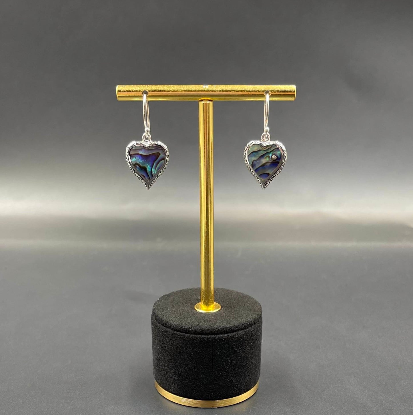 Boucles d'Oreilles Coeur Argent 925 Abalone
