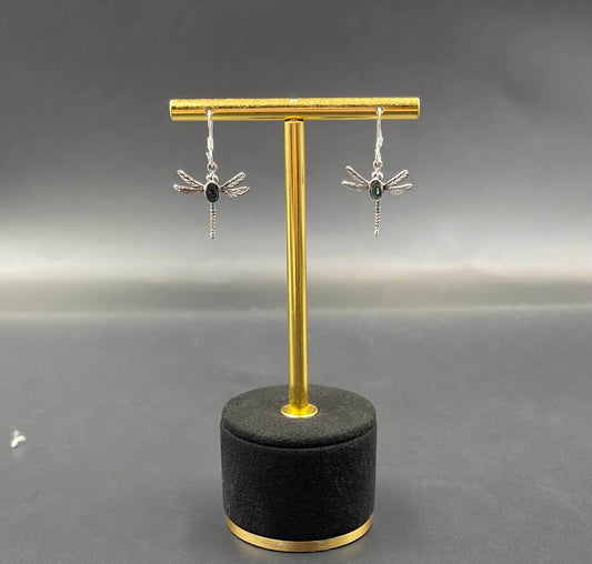 Boucles d'Oreilles Libellule Argent 925 Abalone