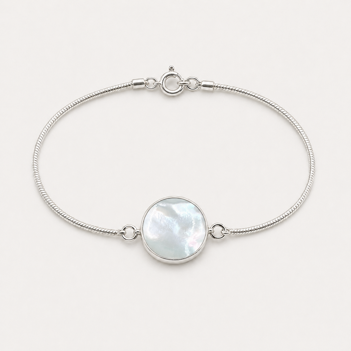 Bracelet Arbre de Vie argent 925 et nacre naturelle – face nacre