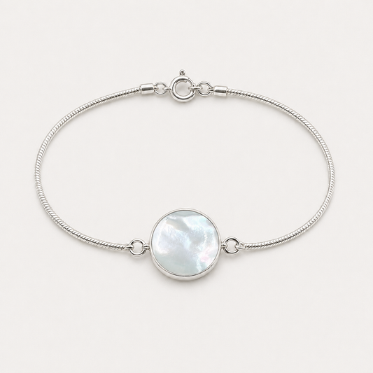 Bracelet Arbre de Vie argent 925 et nacre naturelle – face nacre